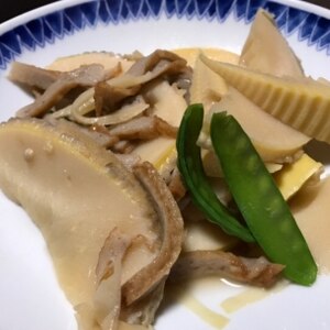 簡単！今が旬の筍とほうれん草とじゃこ天の、煮物♪